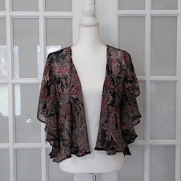 Poetry Open Front Sheer Paisley Cardigan Size - S - Picture 1 of 12